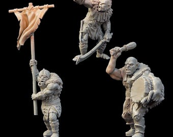 Orc Command Unit A  28mm 1/56