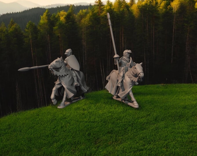 Mounted Early 100yr War Knights Bascinets -28mm 1/56