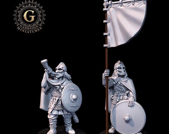 Vendel Banner & Hornblower, 28mm 1/56