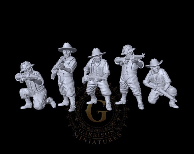 Pacific Theater Australian Army Riflemen X5