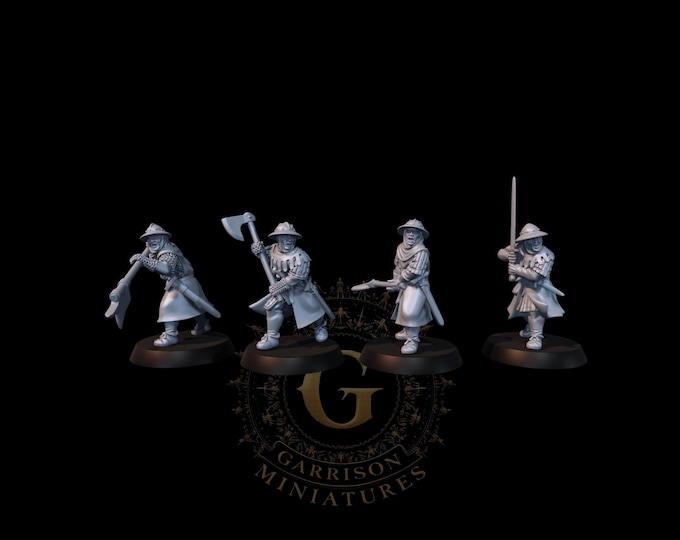 Early C14th Men at Arms 2 Handed Weapons 28mm