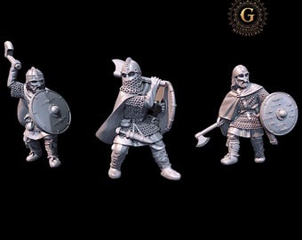 Dark Ages Norse Vendel Warriors Battleaxes 28mm 1/56