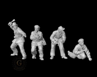 Partisan, Resistance, Home Guard Light Weapons X4 28mm or 20mm  WW2 Unpainted Resin Wargame Miniatures