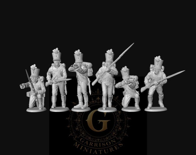 Austrian German Fusiliers Skirmish X6 28mm Napoleonic Wargame Display Miniatures