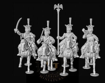 Polish Lancers Command X4: 28mm Napoleonic Wargame and Display Miniatures