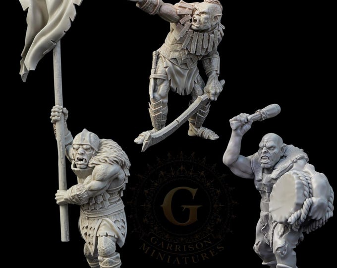 Orc Command Unit A  28mm 1/56