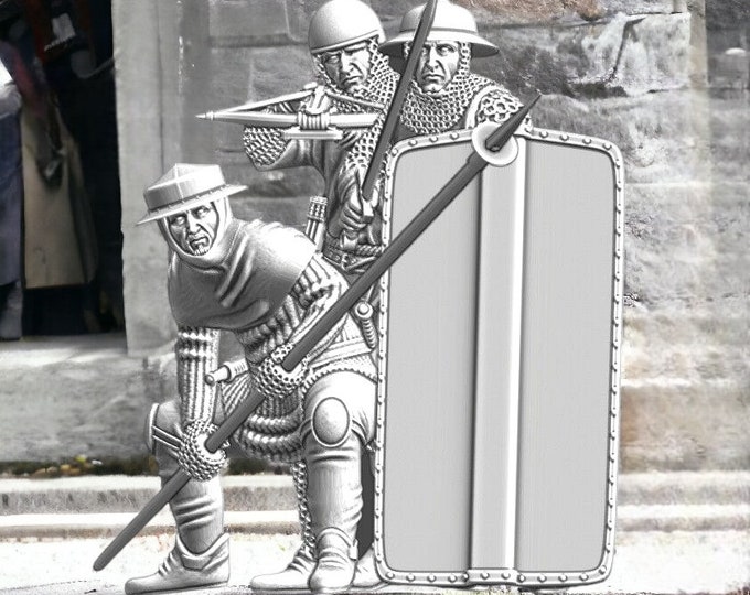 Medieval Teutonic Shield Wall - 28mm 1/56