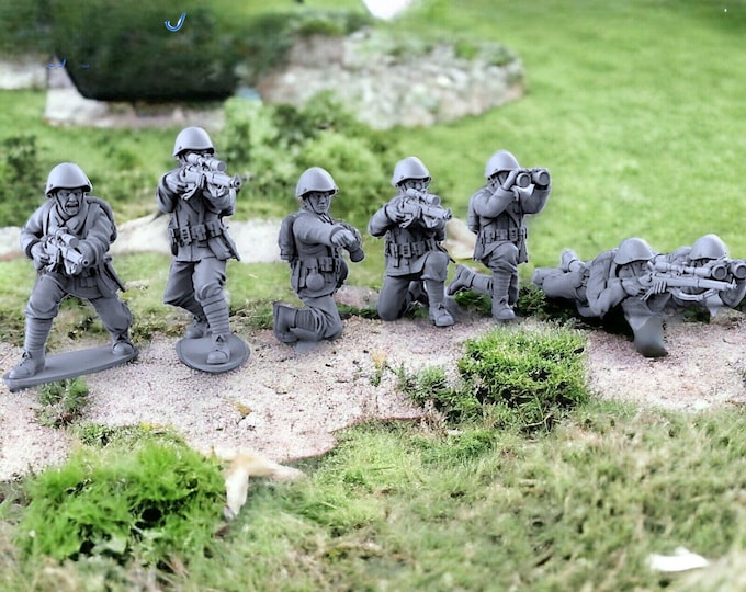 WW2 Greek Army Sniper Unit X7 - ideal Bolt Action 28mm 1/56 Wargames and Collectors Figures by BattleCat for Garrison Miniatures
