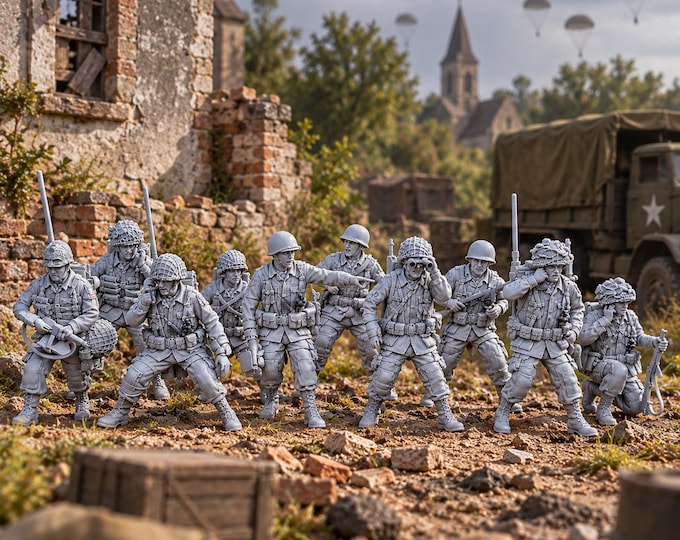 WW2 US Airborne HQ Set: 20mm and 28mm
