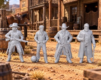 Lawmen Judge & Prisoner X4 28mm Wild West Resin Miniatures