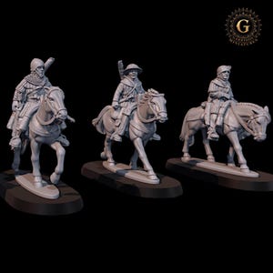 Mounted Medieval Archers X3 Set 1 28mm 1/56 Wargames and Collectors Figures by Medbury Miniatures for Garrison Miniatures