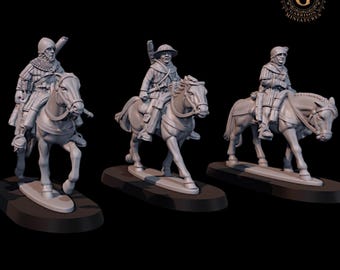 Mounted Medieval Archers 28mm 1/56