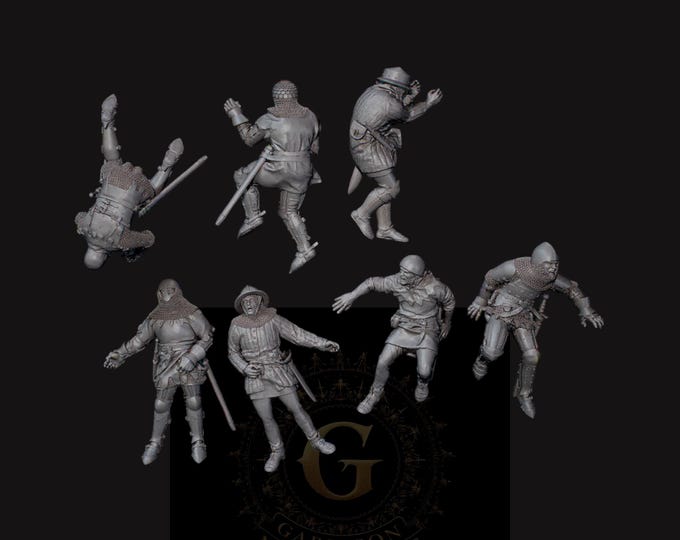 Casualties X7 28mm Medieval Unpainted Resin Wargame Miniatures