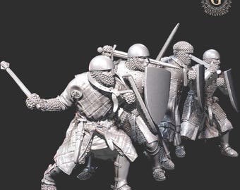 14th Century Foot Knights 28mm 1/56