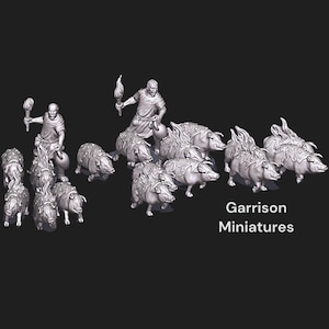 Ancient Roman Incendiary Pigs Unit Saga Carthage Hail Caesar 28mm 1/56 Unpainted Wargames Collectors Figures by RW for Garrison Miniatures