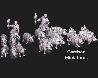 Ancient Roman Incendiary Pigs Unit  28mm 1/56
