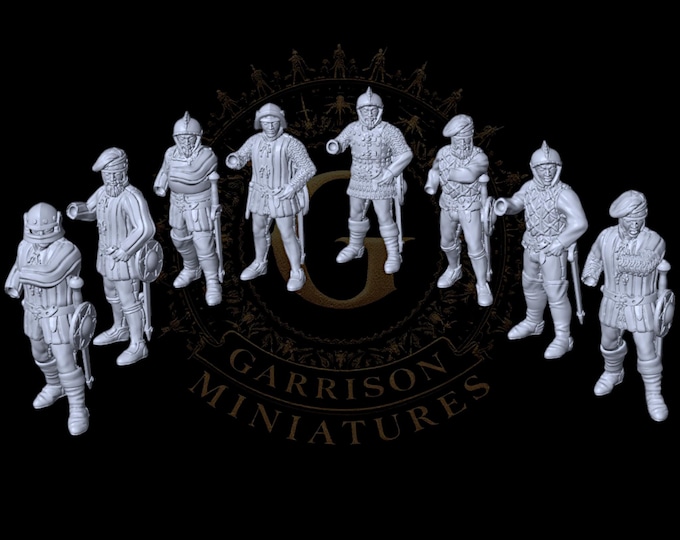 C15th/16th Medieval Anglo-Scottish Pikemen 28mm 1/56
