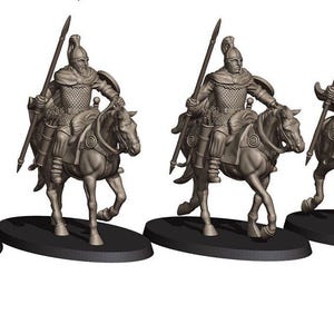 Late Roman Bucellarii Cavalry -  Saga Carthage Hail Caesar 28mm 1/56 Unpainted Wargames Collectors Figures by RW for Garrison Miniatures