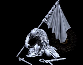 11th Century Wounded Spanish Standard Bearer 28mm 1/56