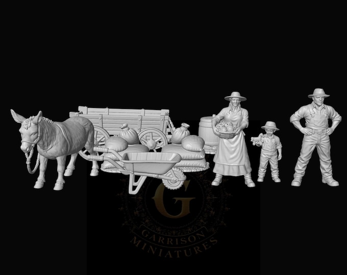 HO Scale Wild West 1/87 Unpainted Resin Homesteaders Miniatures Train Layout