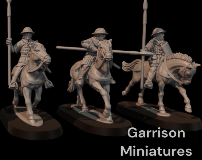 Mounted Medieval Scottish Hobilars with Spears 28mm 1/56