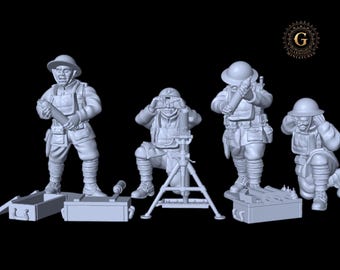 WW1 USMC American Expeditionary Force Stokes 3" Mortar Belleau Wood 1918 28mm 1/56