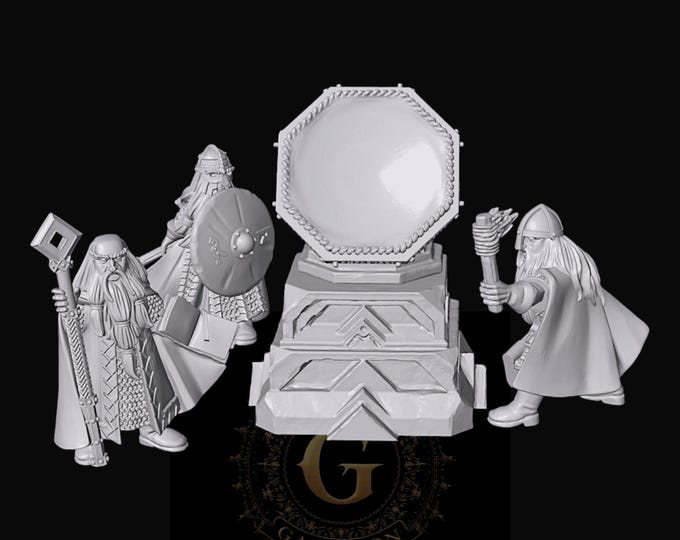 Dwarven Mirror, Loremaster & Guards: 28mm