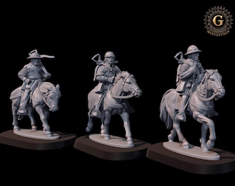 Mounted Medieval Crossbowmen X3 Set 1 - 28mm