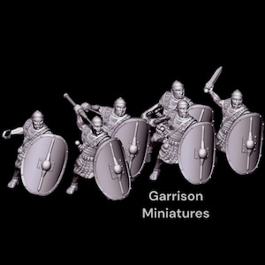 Ancient Roman Legionarii X6 Saga Carthage Hail Caesar 28mm 1/56 Unpainted Wargames Collectors Figures by RW for Garrison Miniatures
