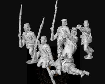 Confederate Infantry Casualties X6: 28mm