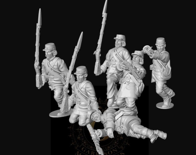 Confederate Infantry Casualties X6: 28mm