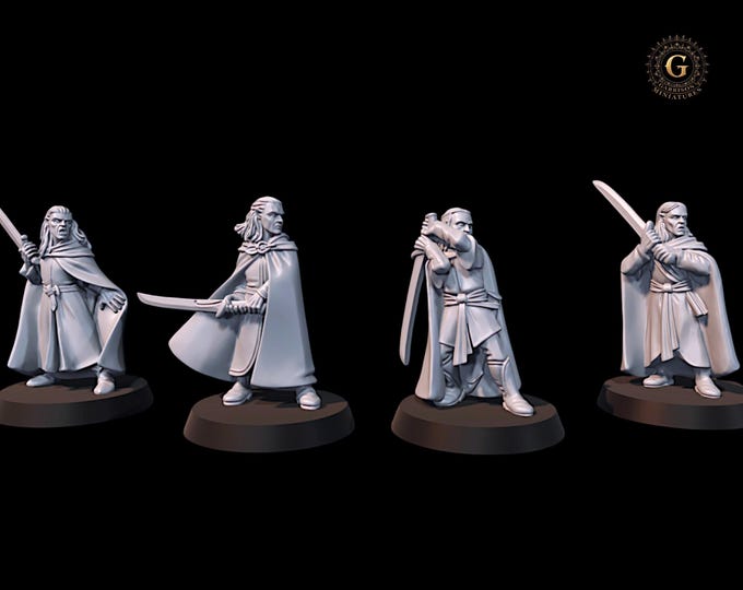 Elven Militia with Swords, LoTR, MESBG 28mm 1/56 Unpainted Wargames and Collectors Figures by Medbury Miniatures for Garrison Miniatures