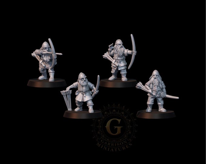 Dwarf Warriors Archers X4 28mm