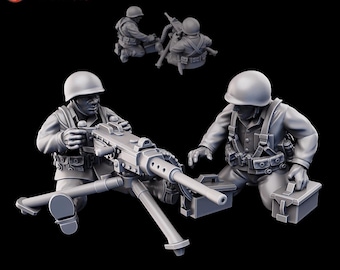 USMC HMG Team & Officer 28mm 1/56