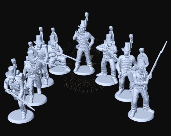 Napoleonic Black Brunswickers Avantgarde Light Company 28mm 1/56