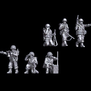 WW2 US Infantry Headquarters Set 28mm 1/56 Wargames and Collectors Figures by 3DB for Garrison Miniatures