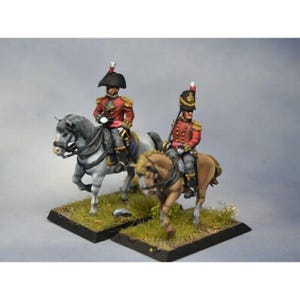Napoleonic Mounted British Officers X2 for Waterloo /Peninsular etc 28mm 1/56 Wargames and Collectors Figures by Garrison Miniatures