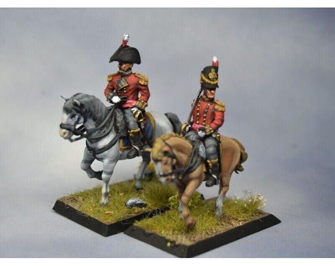 Napoleonic Mounted British Officers X2  28mm 1/56