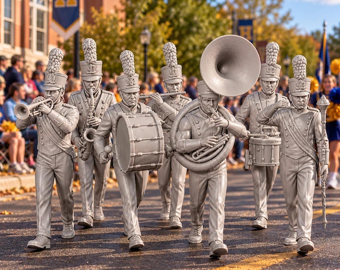 Marching Band X7 1:87 HO Model Railroad Railway Layout Figures