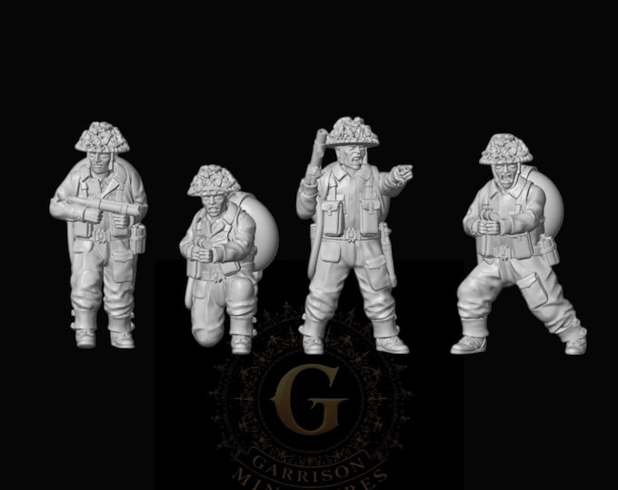 British Infantry Flamethrowers X 4  28mm