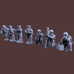 WW2 Greek Army Headquarters x7 Figures ideal Bolt Action 28mm 1/56 Wargames and Collectors Figures by BattleCat for Garrison Miniatures