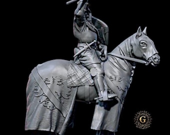 Bertrand du Guesclin, Mounted Medieval Knight, 28mm