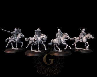 Mounted Norman Knights with Swords  28mm 1/56