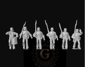 Confederate Infantry Marching Set 2 X6: 28mm