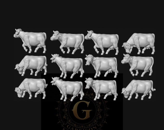 HO Scale Wild West 1/87 Unpainted Resin Cattle Herd Miniatures Train Layout