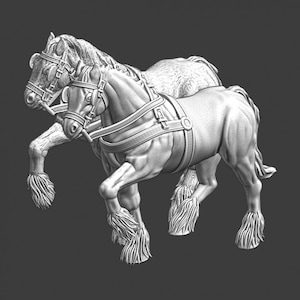 Medieval Draught Horses: 28mm Wargame Miniatures