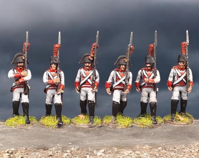 Napoleonic Spanish Infantry in Bicornes Marching 28mm 1/56
