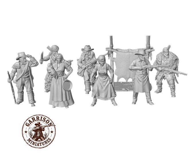 HO Scale Wild West 1/87 Unpainted Resin Trappers & Mountain Men Miniatures Train Layout