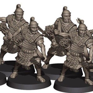 Roman Empire Auxilia Sagittari X6  Saga Carthage Hail Caesar 28mm 1/56 Unpainted Wargames Collectors Figures by RW for Garrison Miniatures