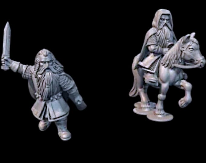 Travelling Dwarf Lord Foot & Mounted 28mm 1/56